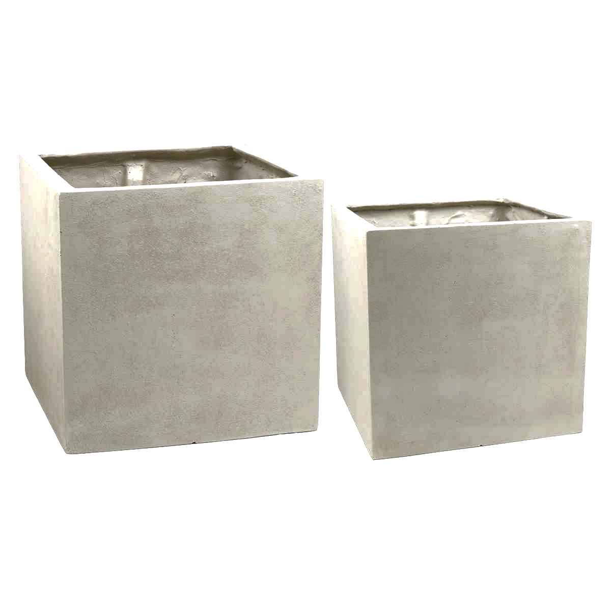 プランター グリッテ 石調FRPプランター 幅40cm 幅50cm 角型 大小2個セット ( プランターカバー スクエア 植木鉢 鉢 底穴 屋外 外 家庭菜園 寄せ植え ポット 鉢カバー 鉢植え 屋内 丸型 円型 大型プランター 水抜き穴 ) 【ホワイト】 ホワイト