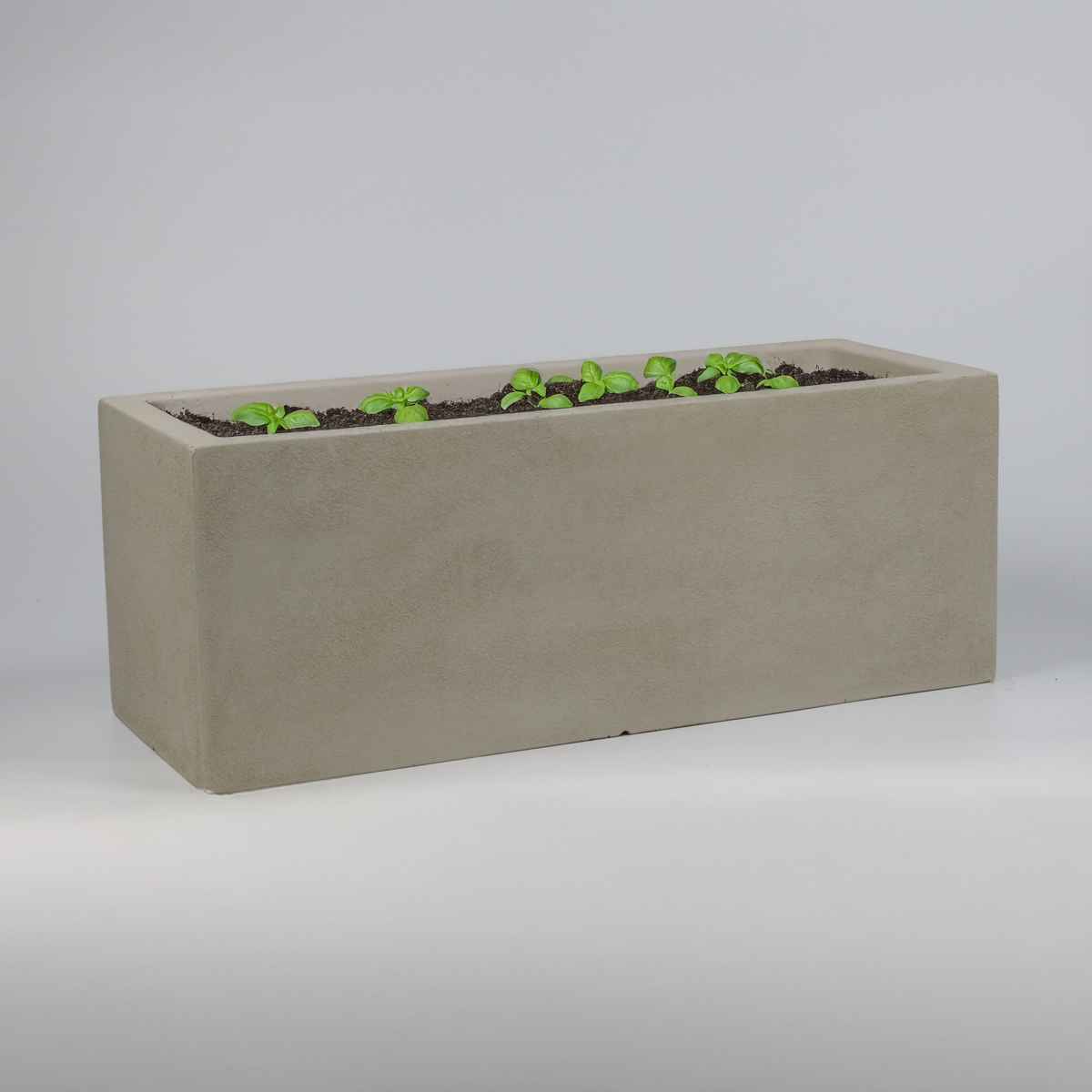 プランター グリッテ 石調FRPプランター 幅60cm 幅80cm 長角 大小2個セット ( プランターカバー スクエア 植木鉢 鉢 底穴 屋外 外 家庭菜園 寄せ植え ポット 鉢カバー 鉢植え 屋内 丸型 円型 大型プランター 水抜き穴 ) 【ホワイト】 ホワイト