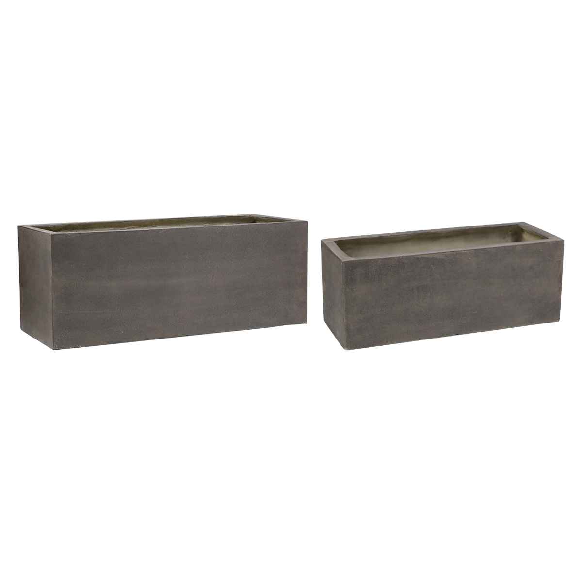 プランター グリッテ 石調FRPプランター 幅60cm 幅80cm 長角 大小2個セット ( プランターカバー スクエア 植木鉢 鉢 底穴 屋外 外 家庭菜園 寄せ植え ポット 鉢カバー 鉢植え 屋内 丸型 円型 大型プランター 水抜き穴 ) 【ホワイト】 ホワイト