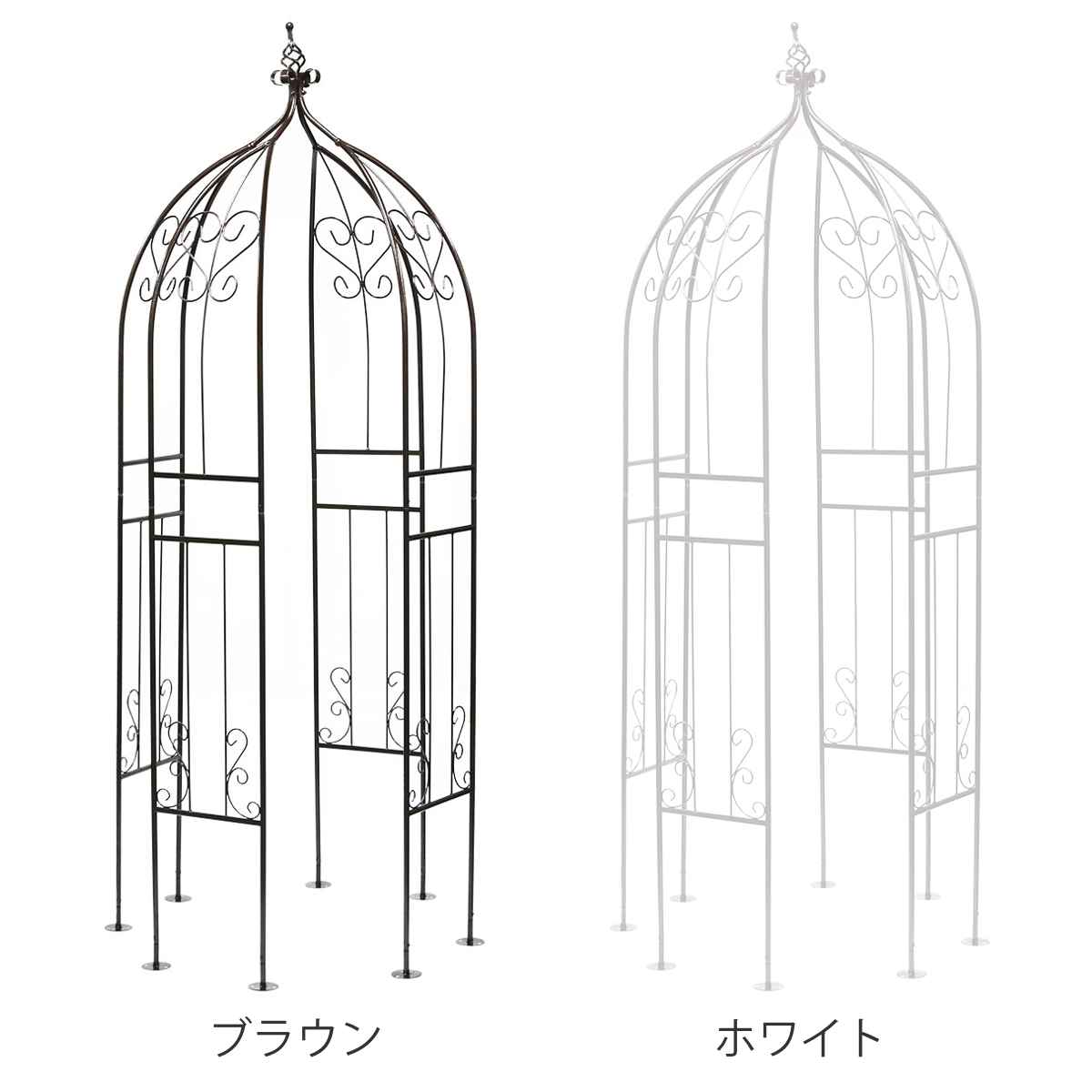 アーチ アイアンハーフアーチオベリスクキット ( ガーデンフェンス ハーフアーチ フェンス アイアン 柵 園芸 エクステリア 雑貨 花壇 庭 ベランダ バルコニー ガーデニング アイアンガーデンフェンス オベリスク ) 【ホワイト】 ホワイト