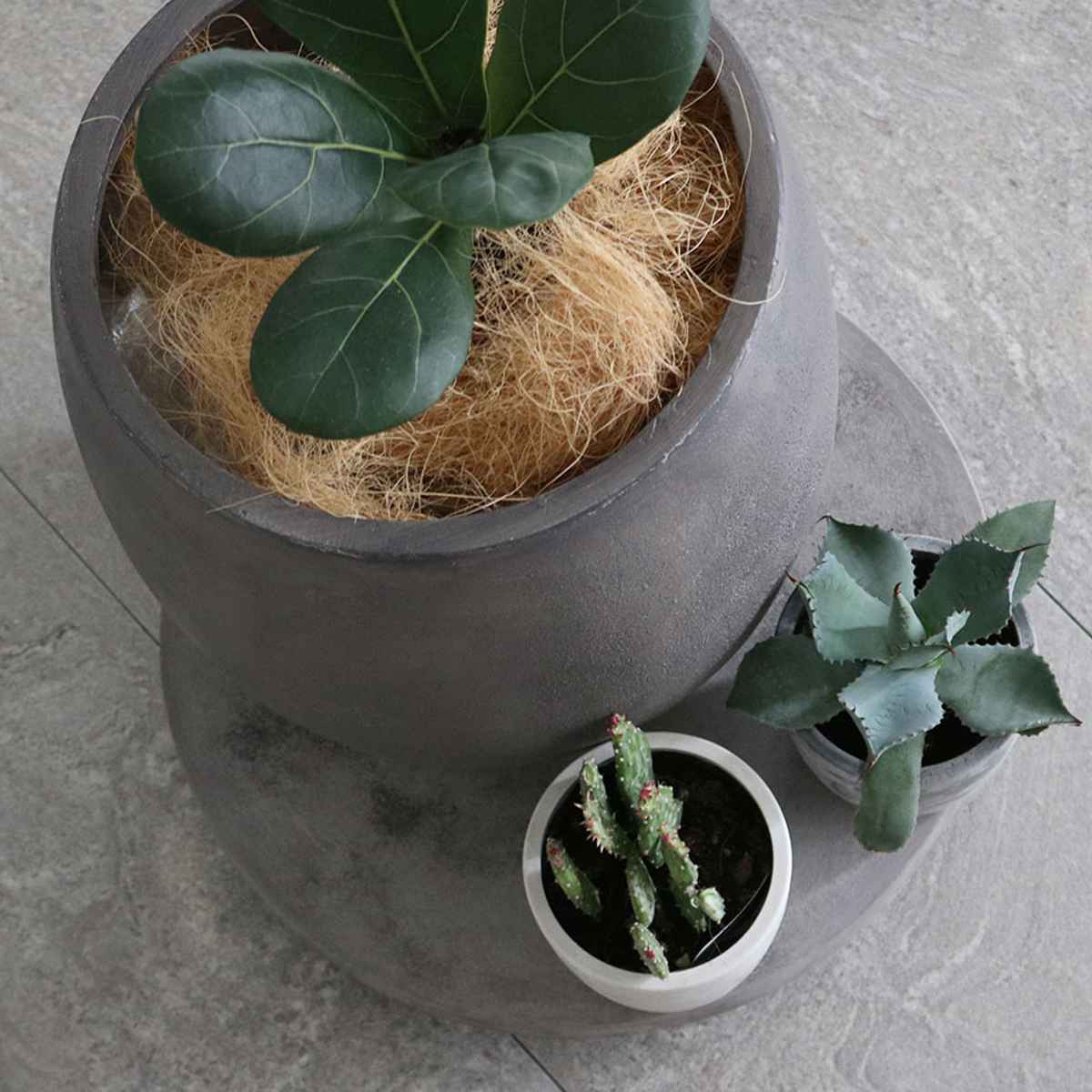 プランター セメント製キャスター付きプランターキャリー36cm ( 花台 プランター台 フラワーラック 飾り台 プランターラック フラワー スタンド 室内 飾る 台 脚付き 置く 植物 観葉植物 花 園芸 インテリア ) 【ホワイト】 ホワイト