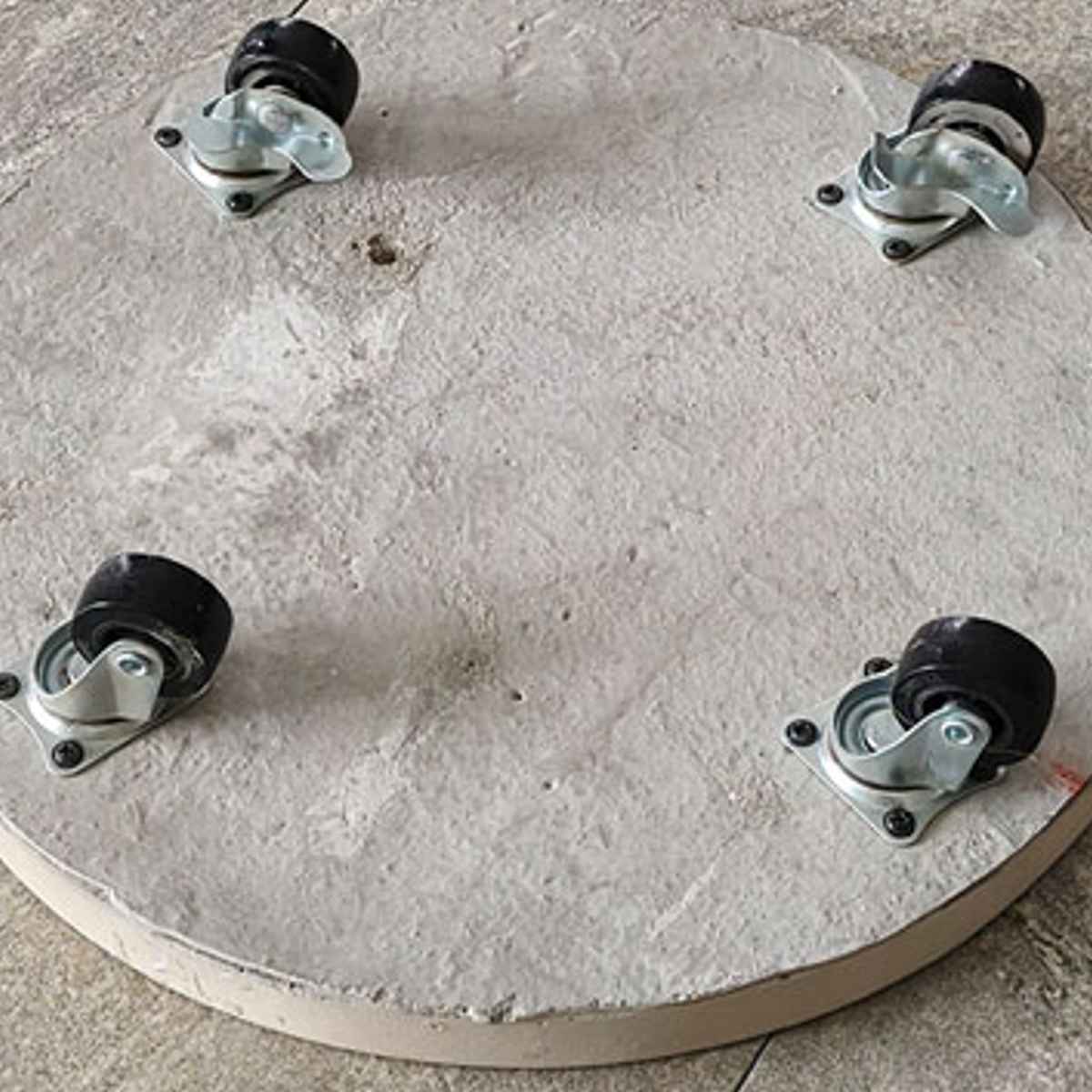 プランター セメント製キャスター付きプランターキャリー36cm 2台組 ( 花台 プランター台 フラワーラック 飾り台 プランターラック フラワー スタンド 室内 飾る 台 脚付き 置く 植物 観葉植物 花 園芸 インテリア ) 【グレー】 グレー