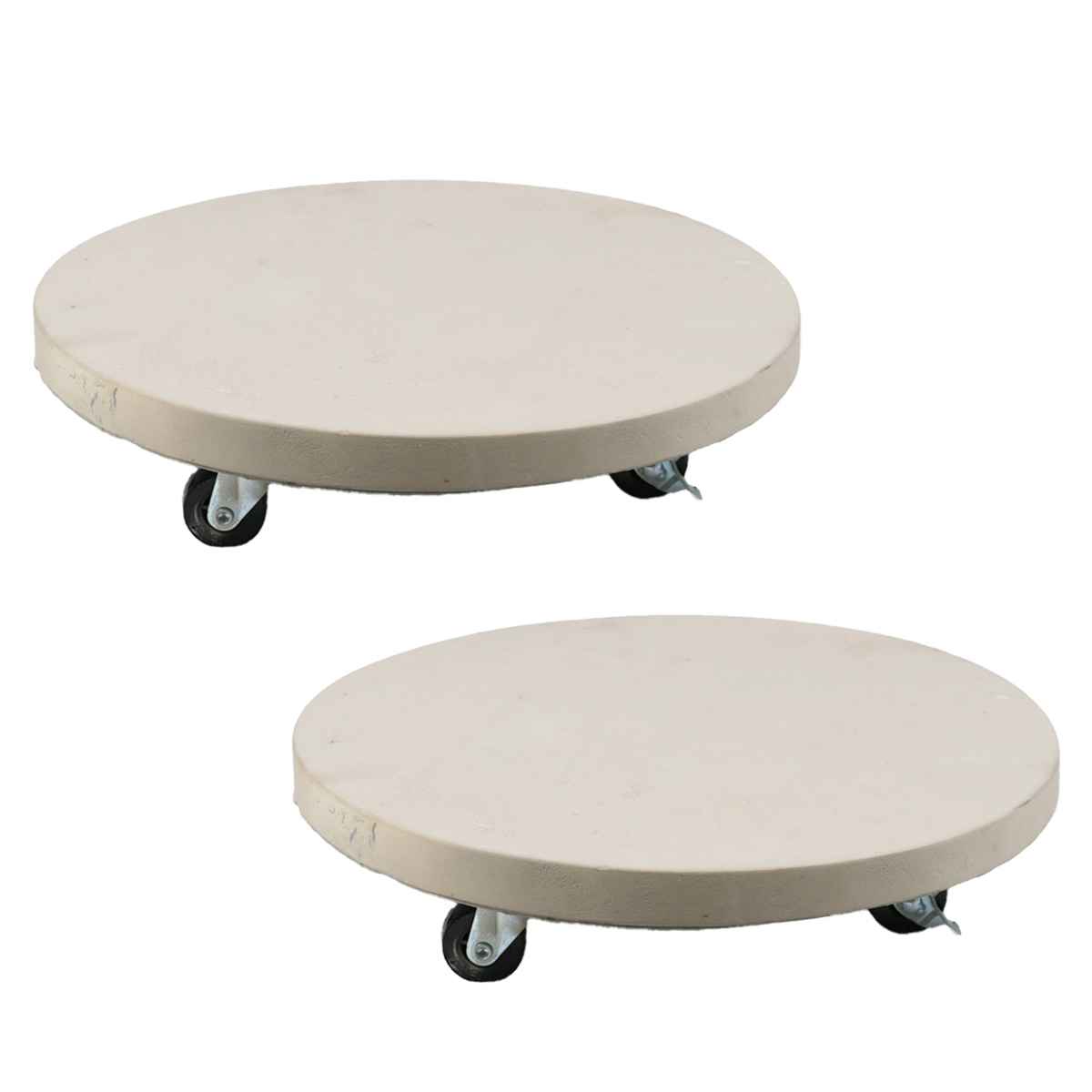 プランター セメント製キャスター付きプランターキャリー36cm 2台組 ( 花台 プランター台 フラワーラック 飾り台 プランターラック フラワー スタンド 室内 飾る 台 脚付き 置く 植物 観葉植物 花 園芸 インテリア ) 【グレー】 グレー