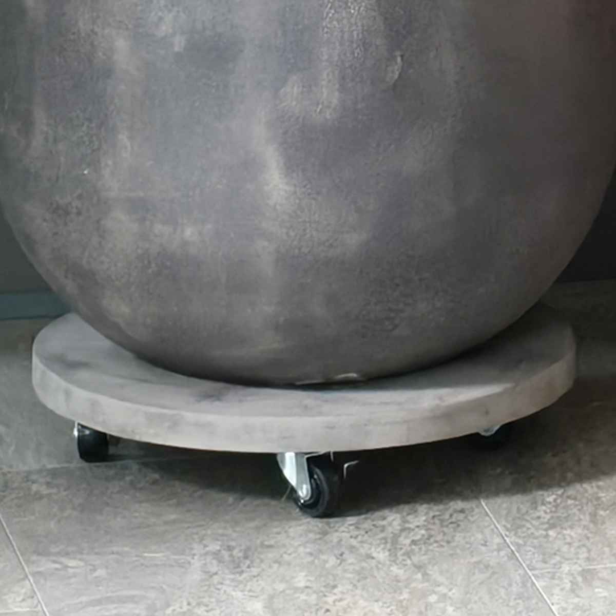 プランター セメント製キャスター付きプランターキャリー36cm 2台組 ( 花台 プランター台 フラワーラック 飾り台 プランターラック フラワー スタンド 室内 飾る 台 脚付き 置く 植物 観葉植物 花 園芸 インテリア ) 【グレー】 グレー