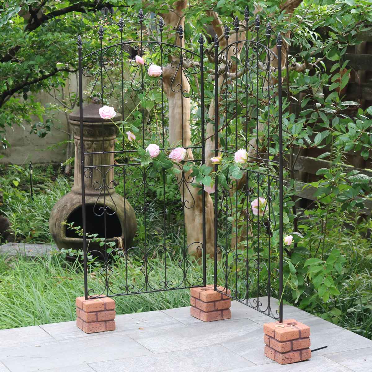 ブロック レンガ調 多機能ブロックウェイト 5kg 4個組 ( 荷重ブロック 固定 固定用 パーツ ブロックウェイト 重り ウェイト フェンス 取り付け バルコニーフェンス ガーデニング 目隠し ガーデンフェンス テラス 屋上 屋外 )