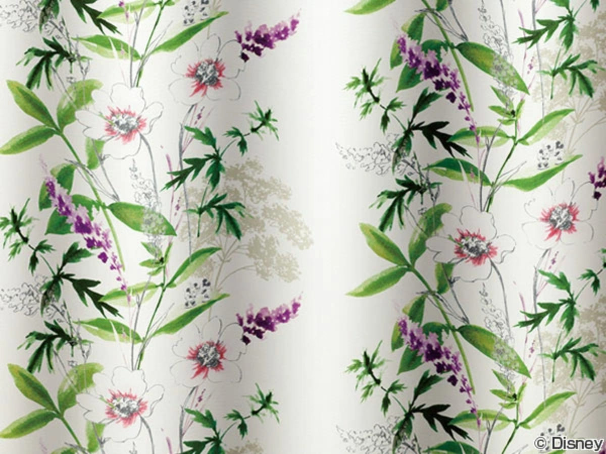 カーテン 遮光カーテン スミノエ ミッキー ワイルドフラワ- 100×200cm ( ディズニー ドレープカーテン ミッキーマウス Disney キャラクター 既製 遮光2級 洗える ウォッシャブル 花柄 国産 )