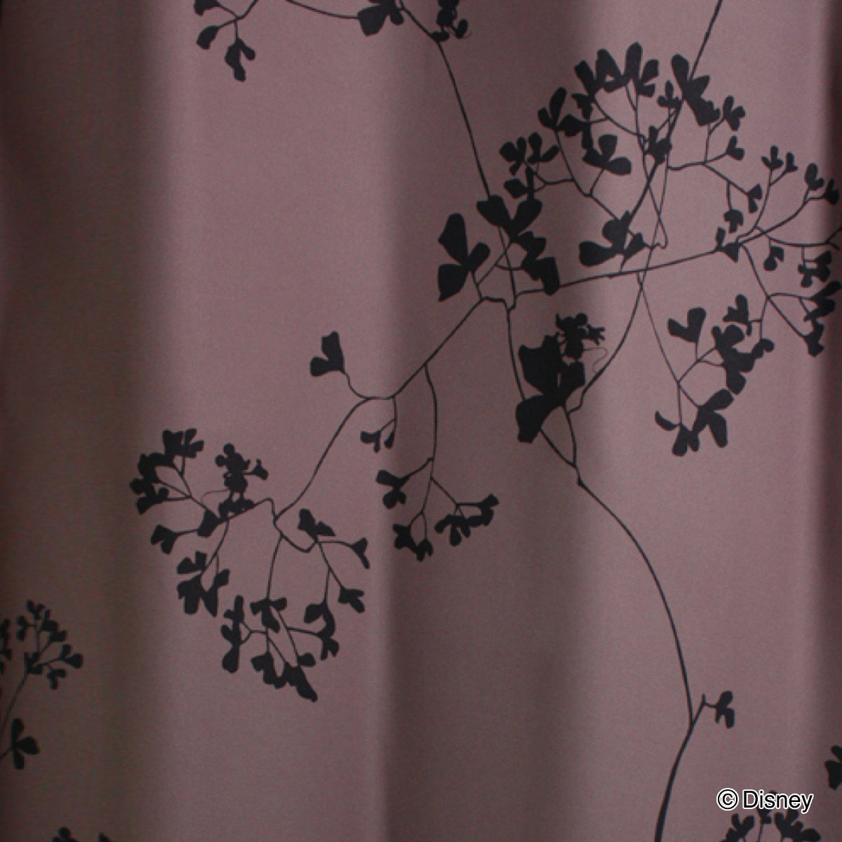 ドレープカーテン ミッキー トウィッグリーフ 100×178cm スミノエ ( ドレープ 既製品 洗えるカーテン 1枚 遮光 形状記憶 ウォッシャブル インテリア 日本製 1.5倍ヒダ 洗濯できる ミッキーマウス パープル アイボリー ) 【パープル】 パープル