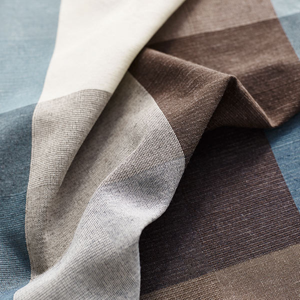 カーテン スミノエ ドレープカーテン コルネ カレ Carre 100×135cm ( タッセル 洗える 既成 北欧 ウォッシャブル 日本製 ナチュラル チェック ) 【ブルー】 ブルー