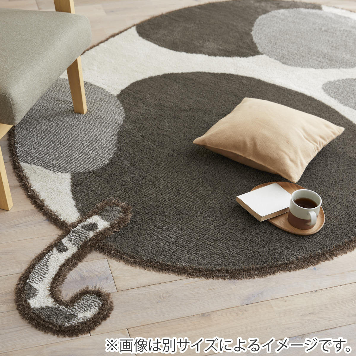 ラグマット 42×60cm ラグ スミノエ ブチマル 猫 （ インテリアマット