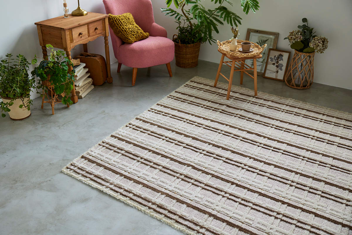 ラグマット 絨毯 / 190×190cm 正方形 グレー / 日本製