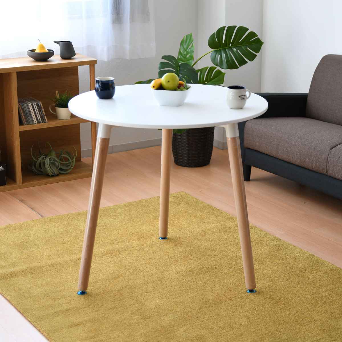 カフェテーブル 一人暮らし 丸 シンプル 清潔感 幅80cm （ 丸テーブル