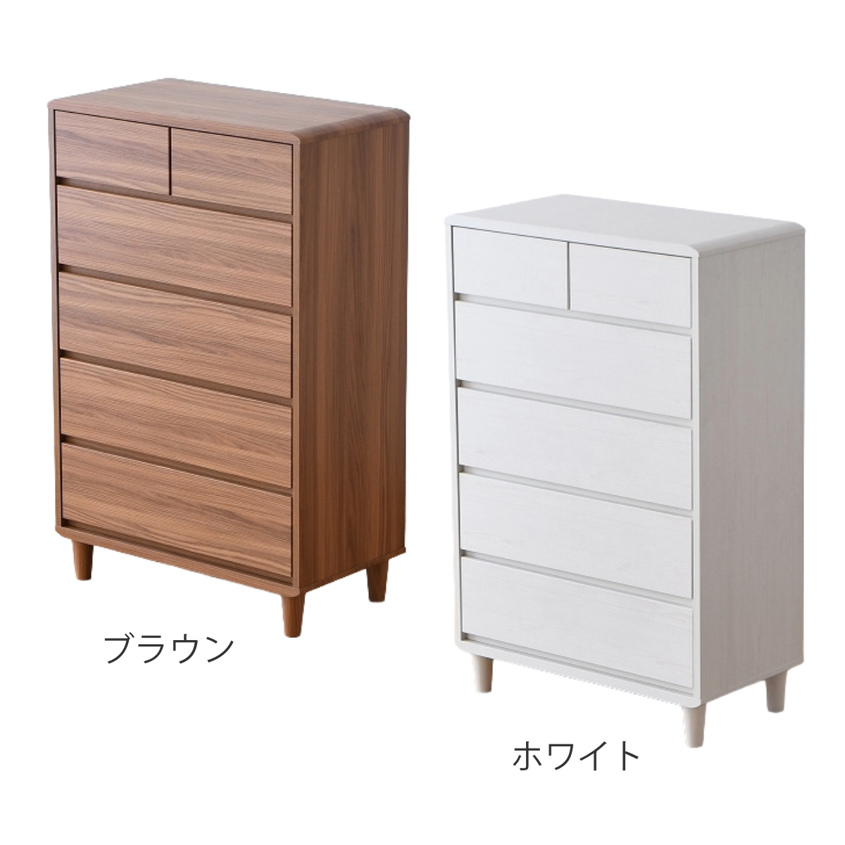 チェスト 幅80cm 5段 脚付き 木製 スコットツー ( サイドボード 引出し 5段6杯 木目調 棚 ラック 完成品 リビングチェスト たんす フルオープンレール シンプル ブラウン ホワイト ) 【ホワイト】 ホワイト