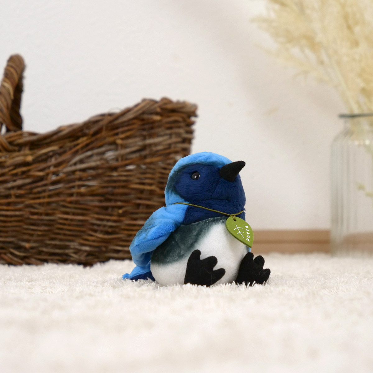 ぬいぐるみ potte オオルリ （ ヌイグルミ おおるり 鳥 動物 雑貨 インテリア アニマル グッズ ベビー 赤ちゃん プレゼント ギフト かわ