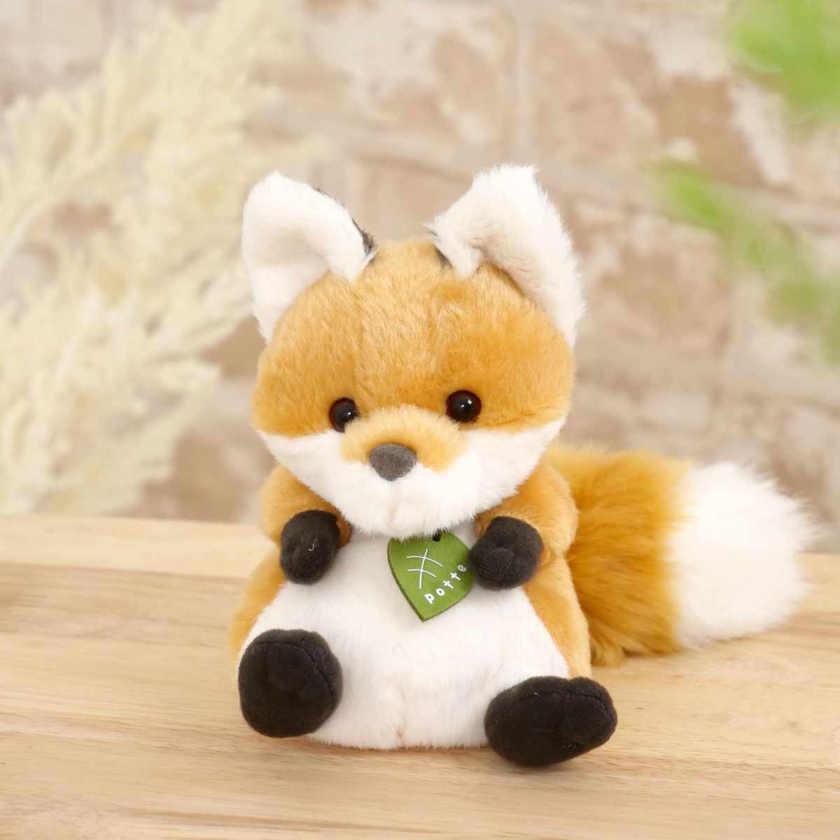 ぬいぐるみ potte キツネ （ ヌイグルミ きつね 動物 雑貨 インテリア アニマル グッズ ベビー 赤ちゃん プレゼント ギフト かわいい 縫いぐるみ 人形 手乗り 小さい 癒しグッズ 子ども キッズ 出産祝い 女の子 男の子 ）