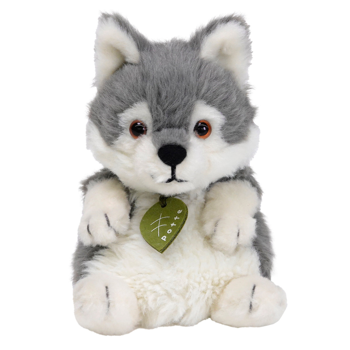 ぬいぐるみ potte シンリンオオカミ ( ヌイグルミ 動物 オオカミ 手のひらサイズ ふわふわ 雑貨 インテリア アニマル プレゼント かわいい 人形 手乗り 小さい おもちゃ 玩具 癒しグッズ 子ども キッズ 女の子 男の子 )