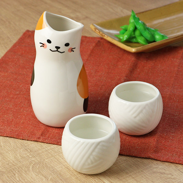 猫 ミニ徳利（とっくり）おちょこセット5点【ヴィンテージ】 昭和レトロ