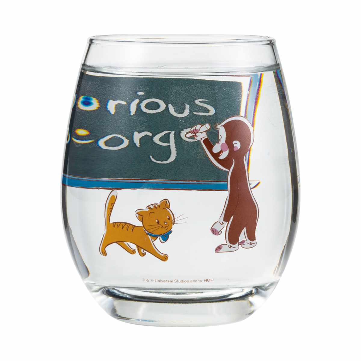 グラス 330ml おさるのジョージ 3Dグラス ガラス ( ガラスコップ ガラスタンブラー カップ コップ タンブラー ガラス製 食器 ガラス食器 お茶 ジュース お酒 立体的 かわいい キャラクター )【 ハンドリー 】 ハンドリー