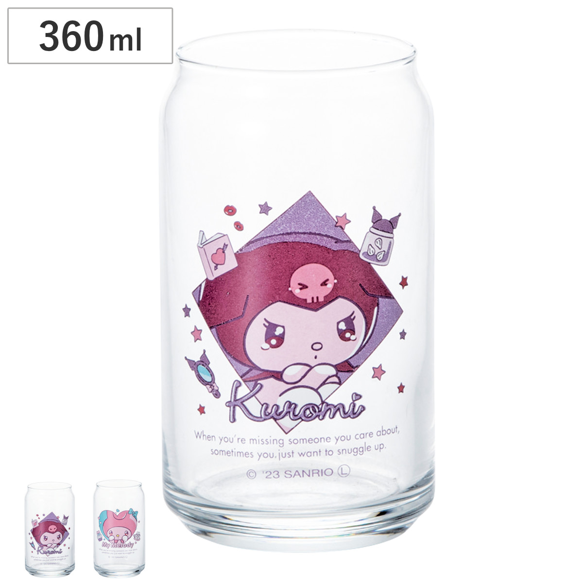 グラス 360ml 缶型グラス 甘えんぼナミダ （ ガラス コップ キャラクター 日本製 サンリオ かわいい グッズ 雑貨 マイメロディ クロミ ） 【マイメロディ】