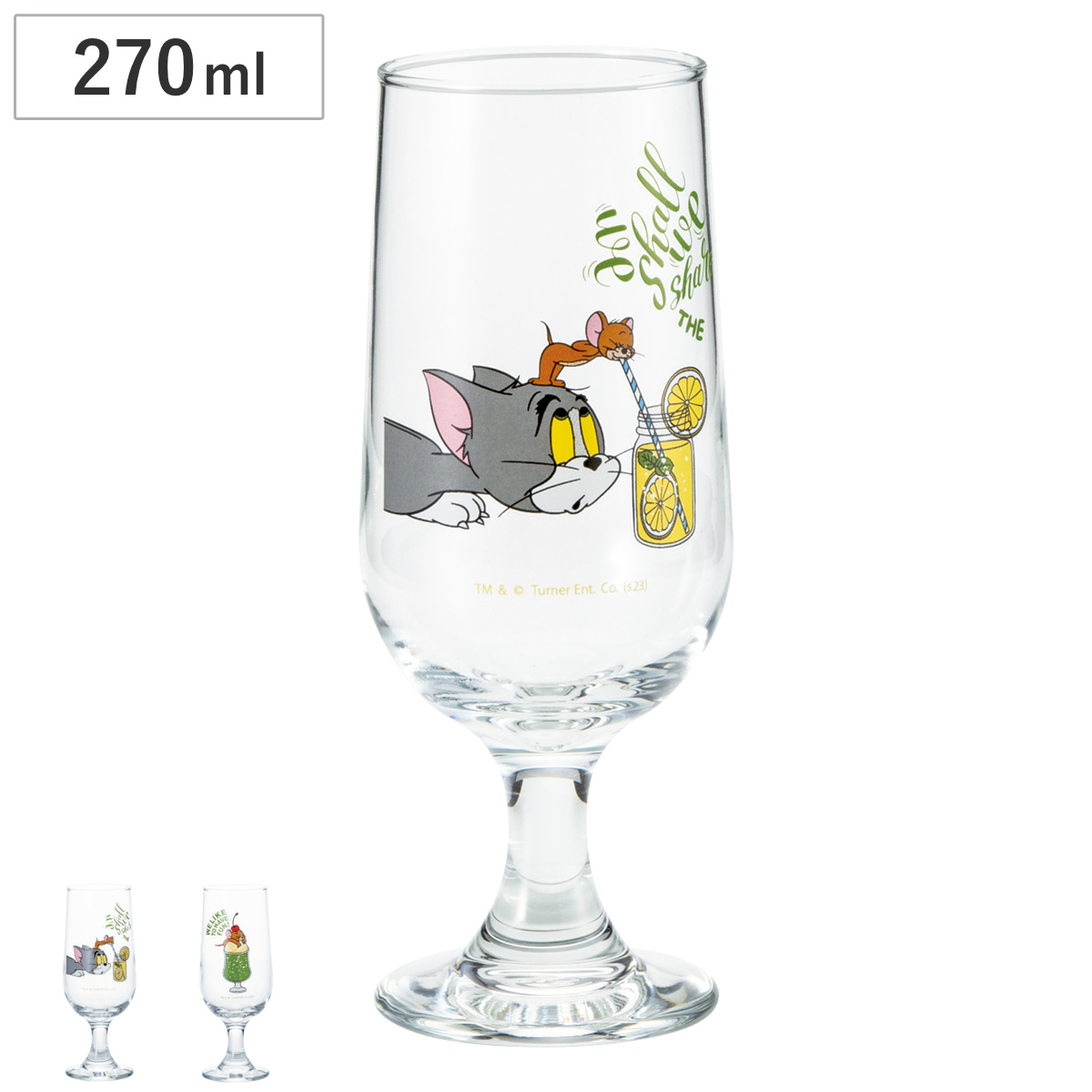 グラス 270ml ソーダグラス トム&ジェリー ( 日本製 ガラス トム ジェリー キャラクター コップ タンブラー かわいい カフェ風 レモネード クリームソーダ ) 【レモネード】