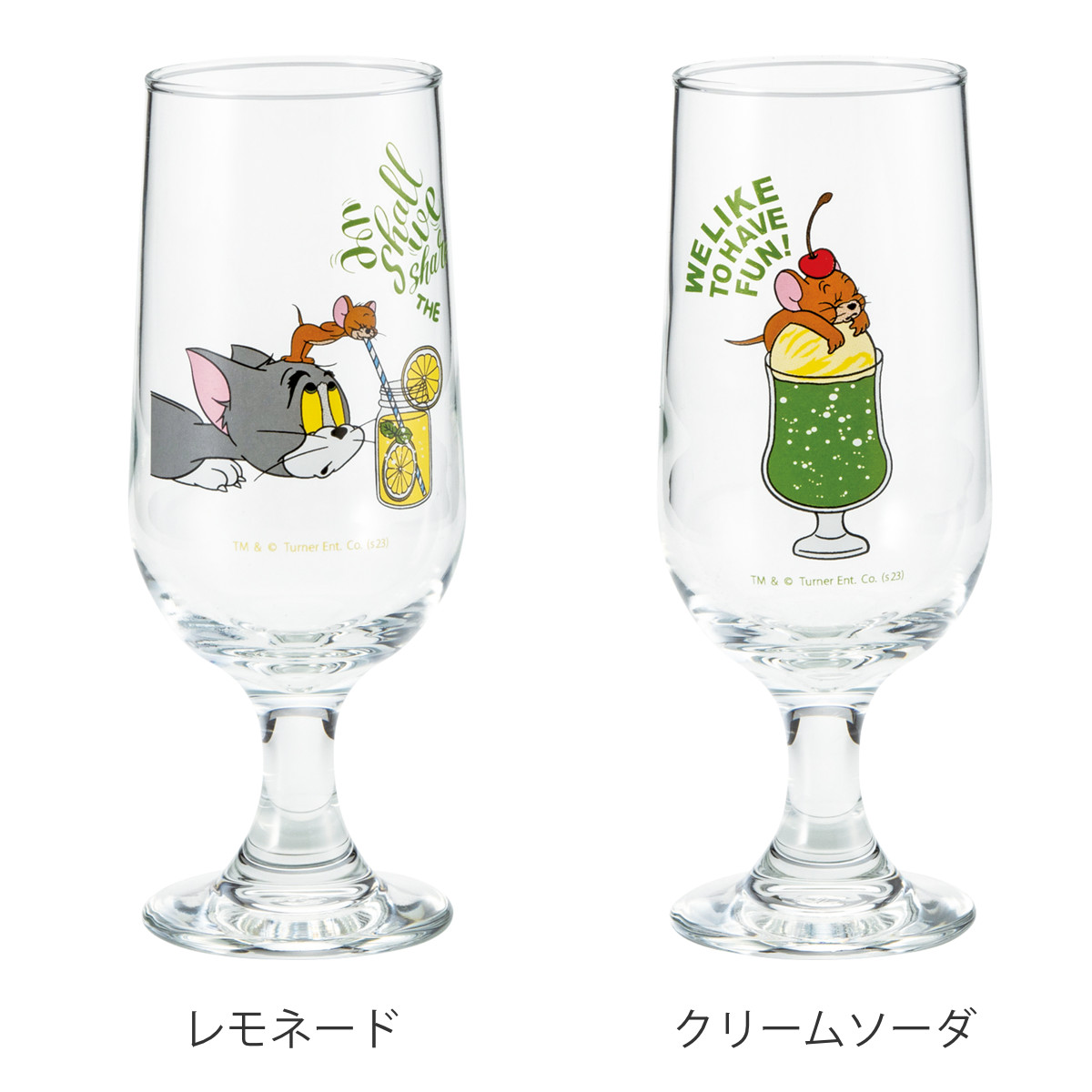 グラス 270ml ソーダグラス トム&ジェリー ( 日本製 ガラス トム ジェリー キャラクター コップ タンブラー かわいい カフェ風 レモネード クリームソーダ ) 【レモネード】 レモネード