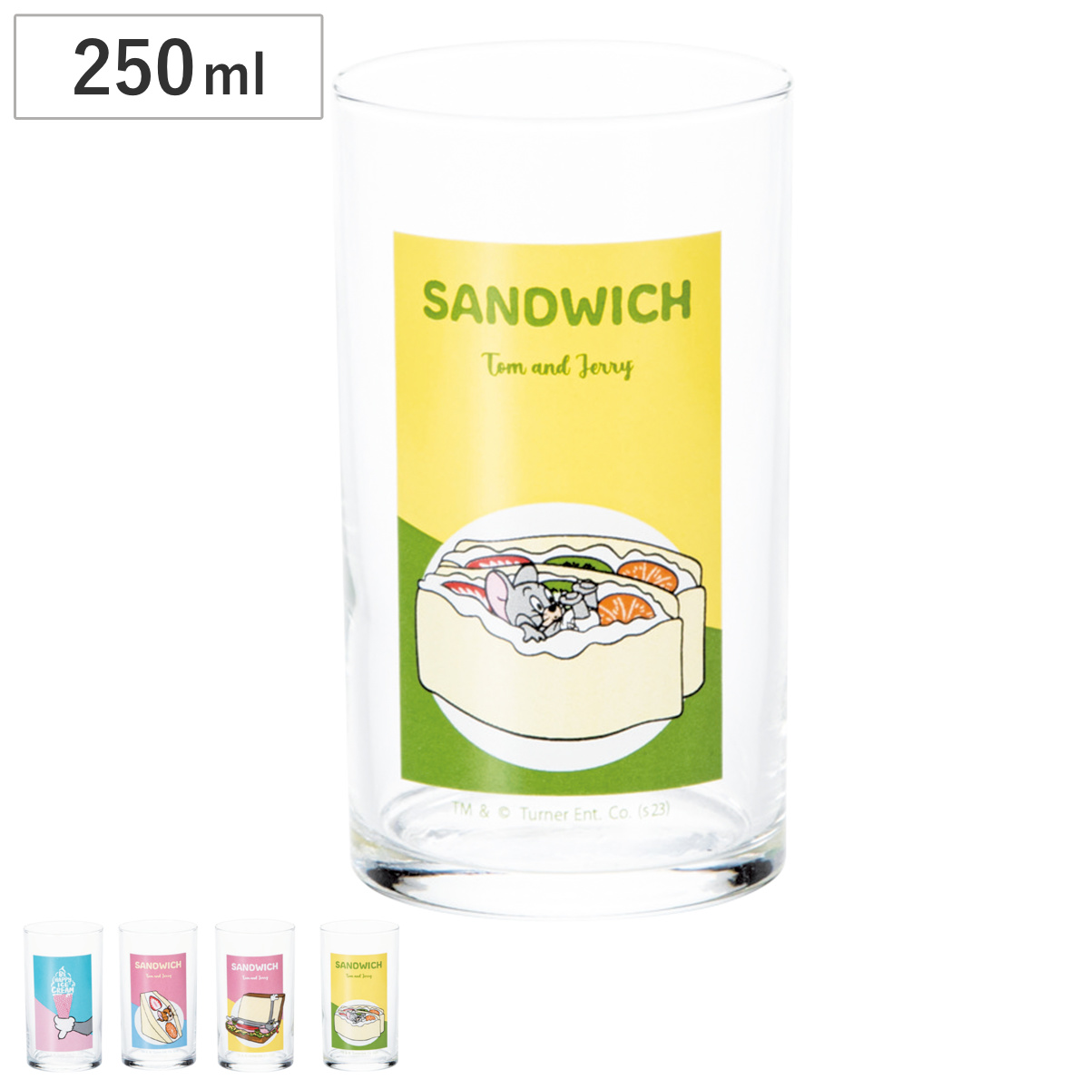 グラス 250ml トム&ジェリー ( 日本製 ガラス トム ジェリー キャラクター コップ タンブラー かわいい カフェ風 アイスクリーム タフィー ) 【トム】