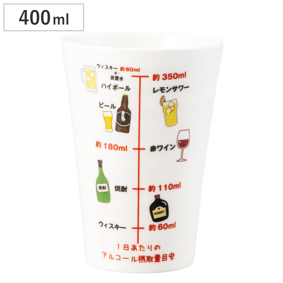 タンブラー アルコール摂取適量タンブラー ( 磁器 コップ 400ml グラス 食器 おしゃれ かわいい ユニーク )