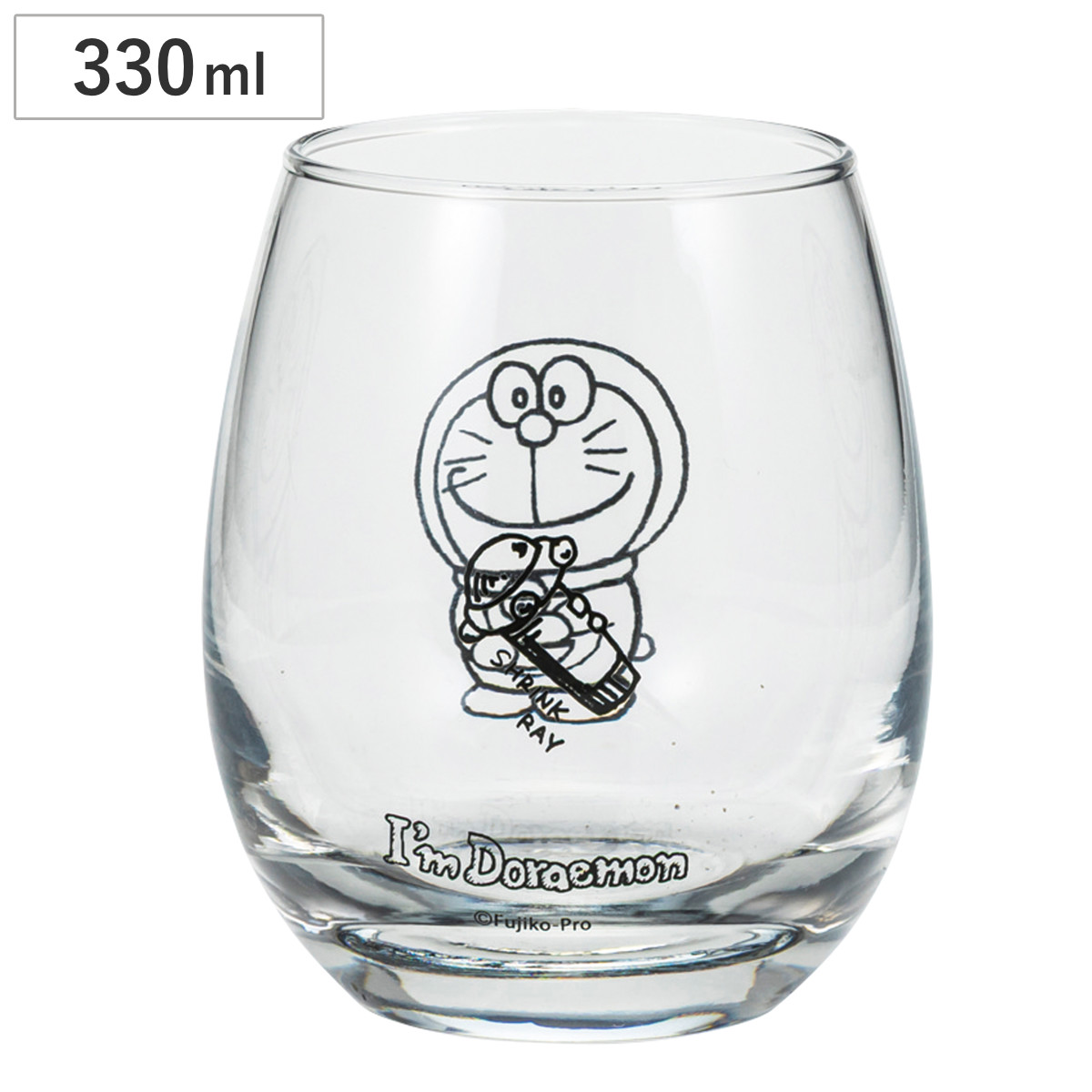 グラス 330ml 3Dグラス ドラえもん スモールライト （ ガラス 日本製 コップ タンブラー キャラクター かわいい モノクロ ）