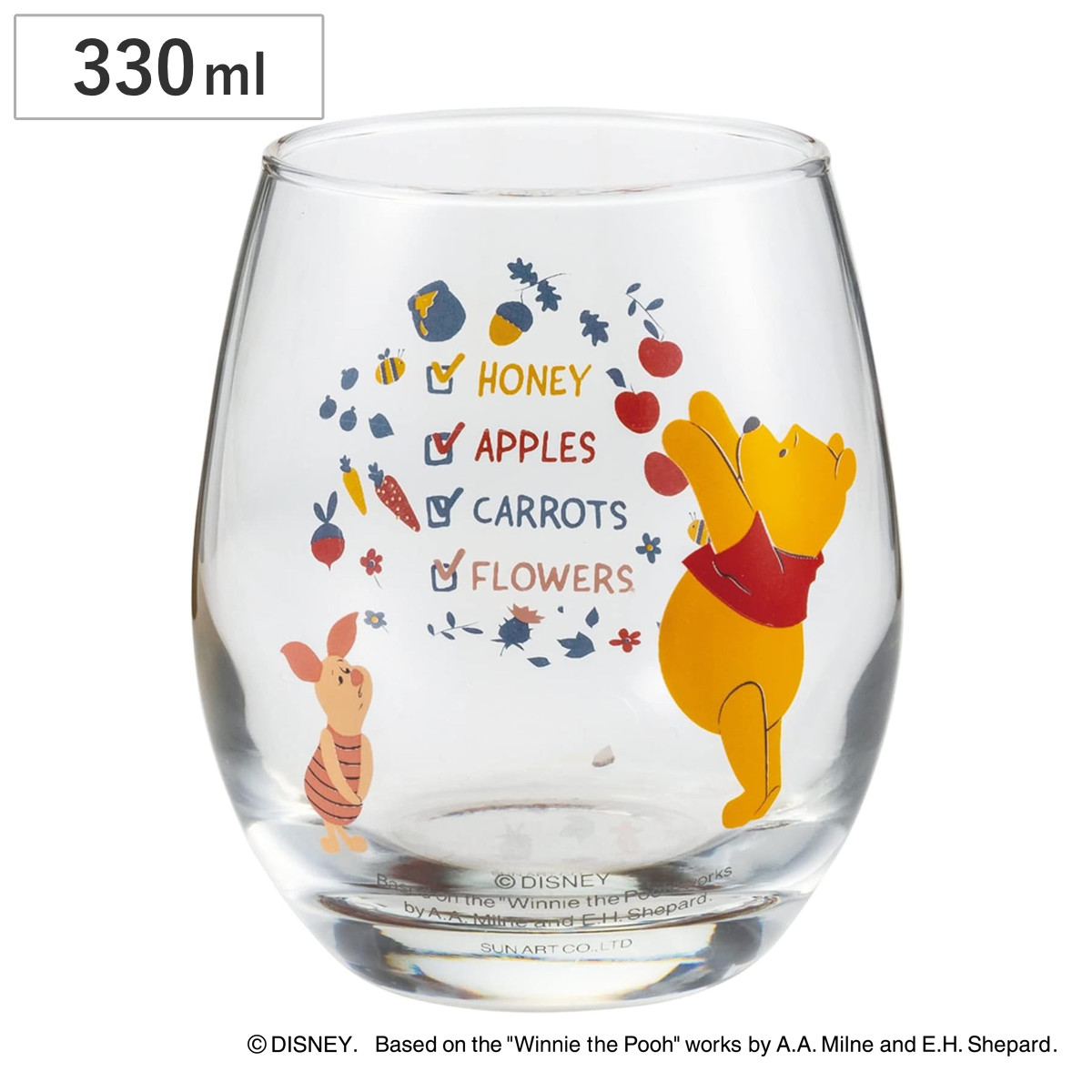 グラス 330ml 3Dグラス くまのプーさん フルーツ （ ガラス 日本製 コップ タンブラー キャラクター ディズニー かわいい プーさん ）