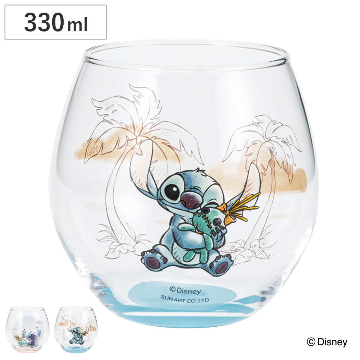 グラス 330ml 丸グラス スティッチ＆スクランプ （ ガラス 日本製 コップ タンブラー キャラクター ディズニー かわいい おしゃれ リロ＆スティッチ ） 【夜空】