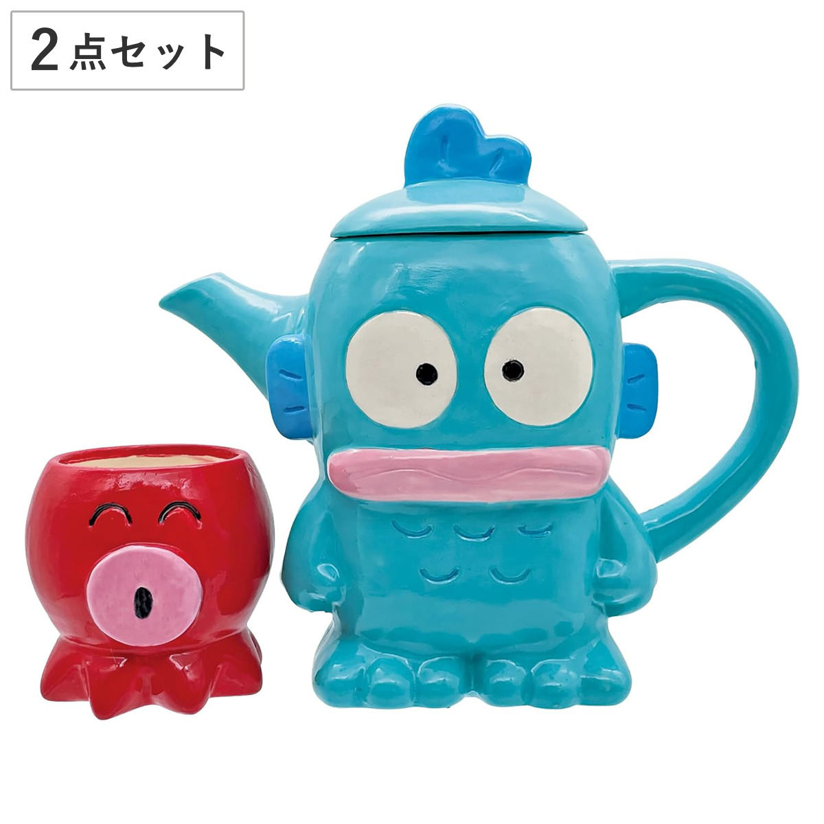 ティーポット ティーセット ハンギョドン （ 205ml ポット カップ 2点セット 磁器 急須 コップ ハーブティー お茶 緑茶 紅茶 キャラクター はんぎょどん サンリオ キャラ 食器 かわいい ）