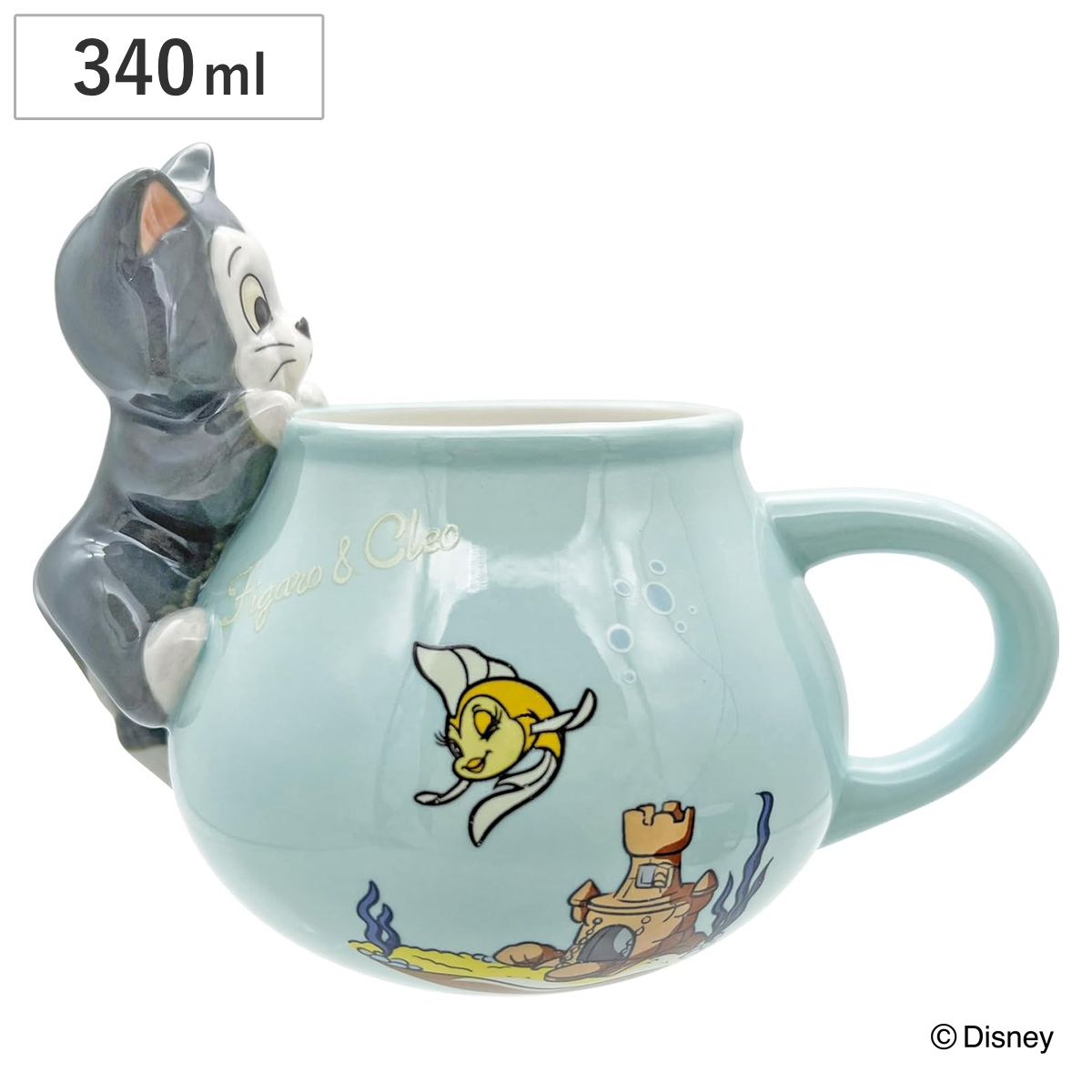 マグカップ 金魚鉢マグ フィガロ＆クレオ （ 340ml 磁器 マグ マグコップ カップ フィガロ クレオ キャラクター ピノキオ ディズニー キャラ 食器 かわいい ）
