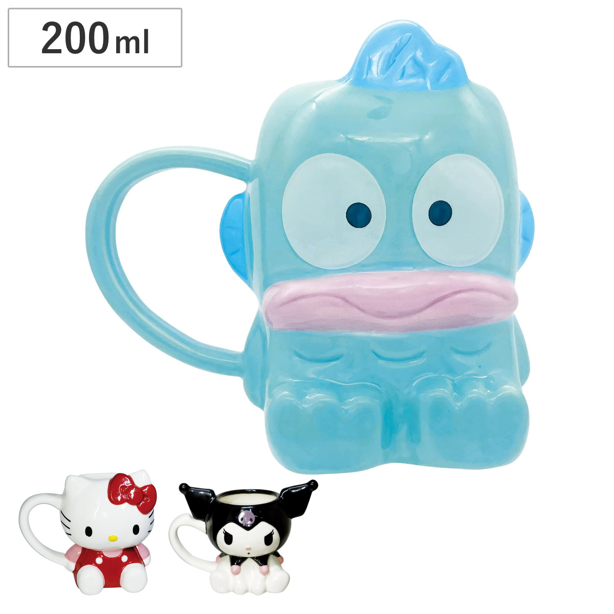 マグカップ ダイカットマグ （ ハンギョドン ハローキティ クロミ 200ml 磁器 マグ マグコップ フェイス カップ キャラクター ダイカット サンリオ キャラ 食器 かわいい ） 【ハローキティ】