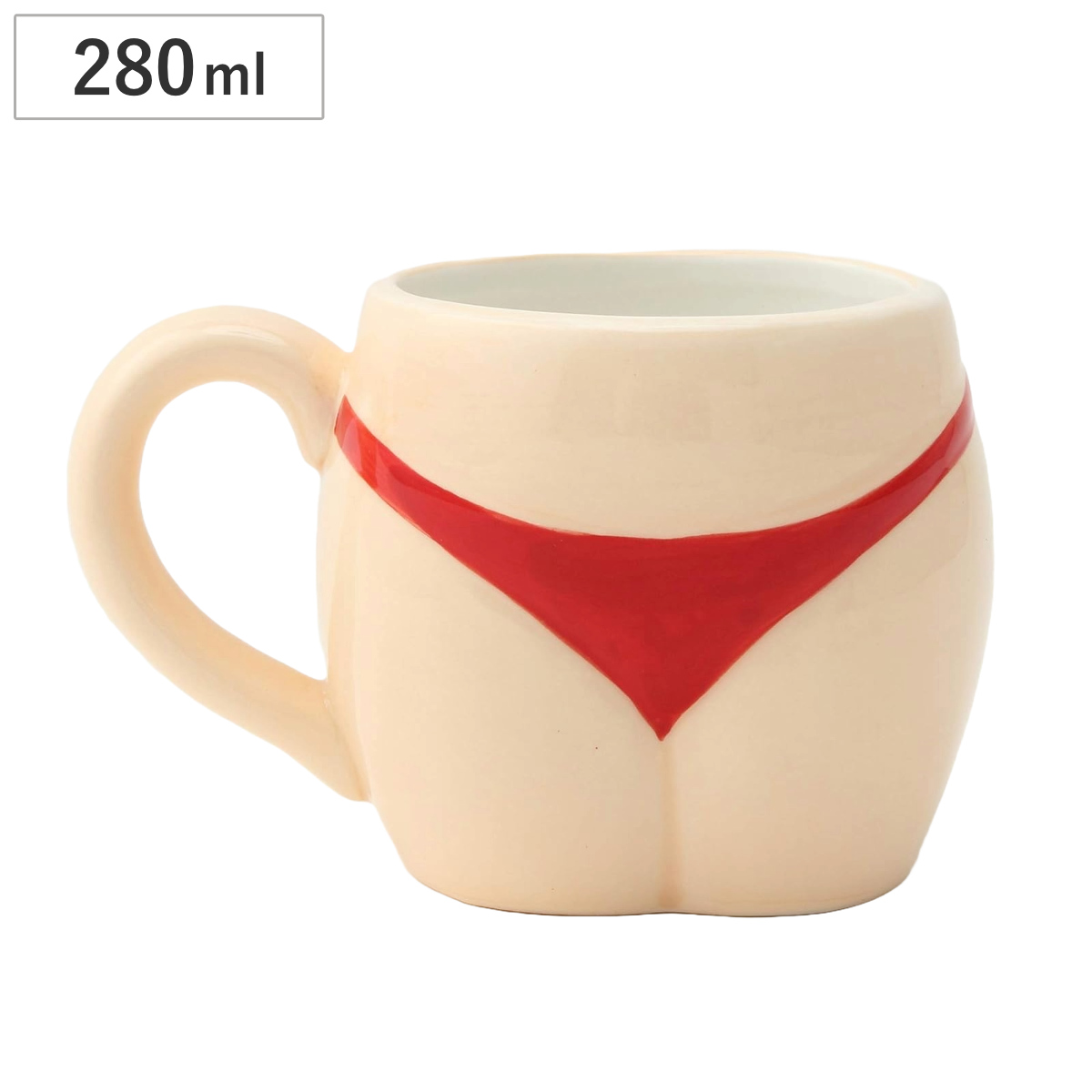 マグカップ Tバック マグ レッド （ 280ml 磁器 マグコップ カップ おもしろグッズ 食器 ユニーク おもしろマグ 景品 映え おしゃれ ）