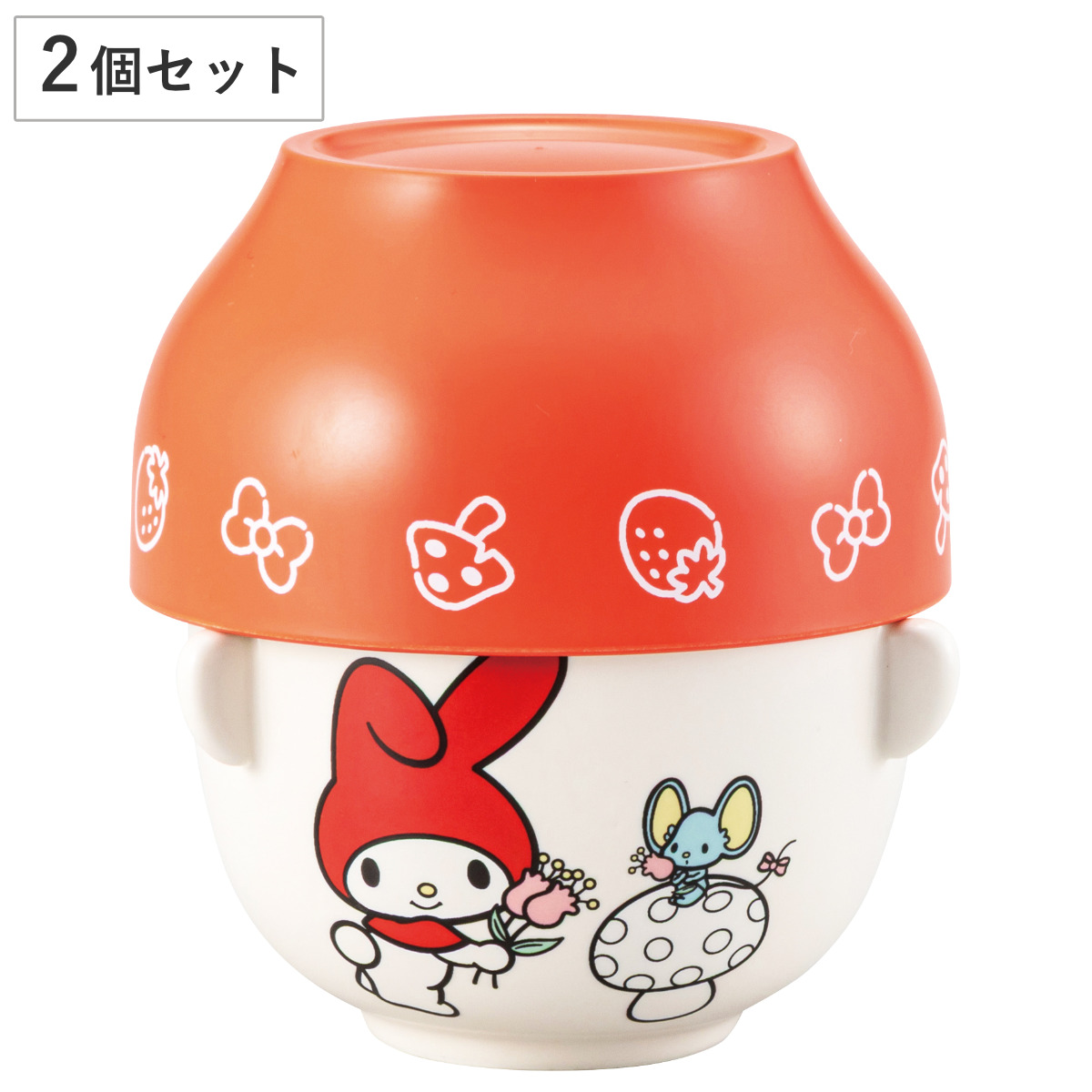 茶碗 汁椀茶碗セットミニ 赤いきのこのおうち マイメロディ （ お茶碗 茶わん 汁椀 ごはん 食器 キャラクター サンリオ マイメロ かわいい グッズ プレゼント ギフト ）