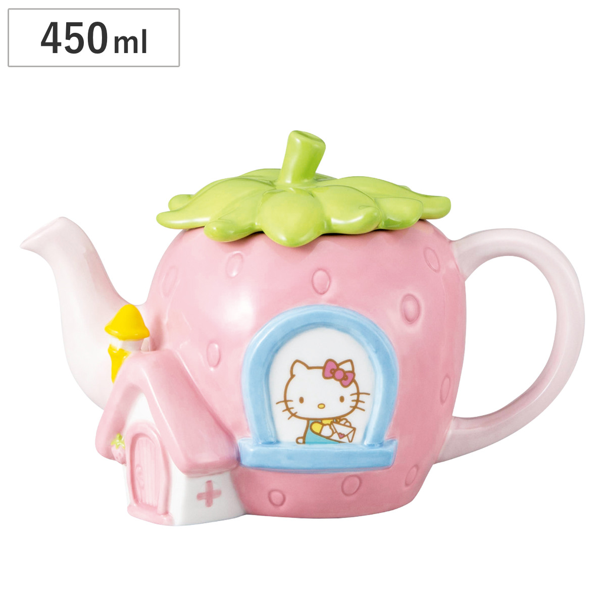 ティーポット いちごのおうちキティ （ 450ml 磁器 ポット 急須 お茶 緑茶 紅茶 キャラクター サンリオ キティ キティちゃん かわいい グッズ プレゼント ギフト ）