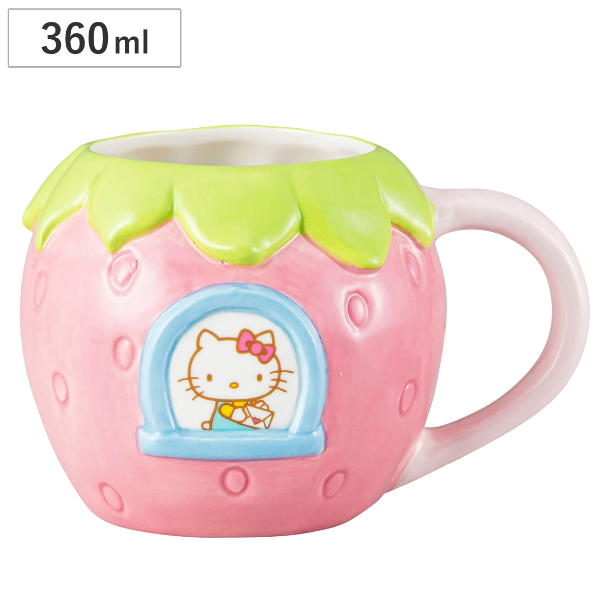 マグカップ いちごのおうちマグ ( 360ml 磁器 マグ マグコップ カップ 食器 キャラクター サンリオ キティちゃん かわいい グッズ プレゼント ギフト )