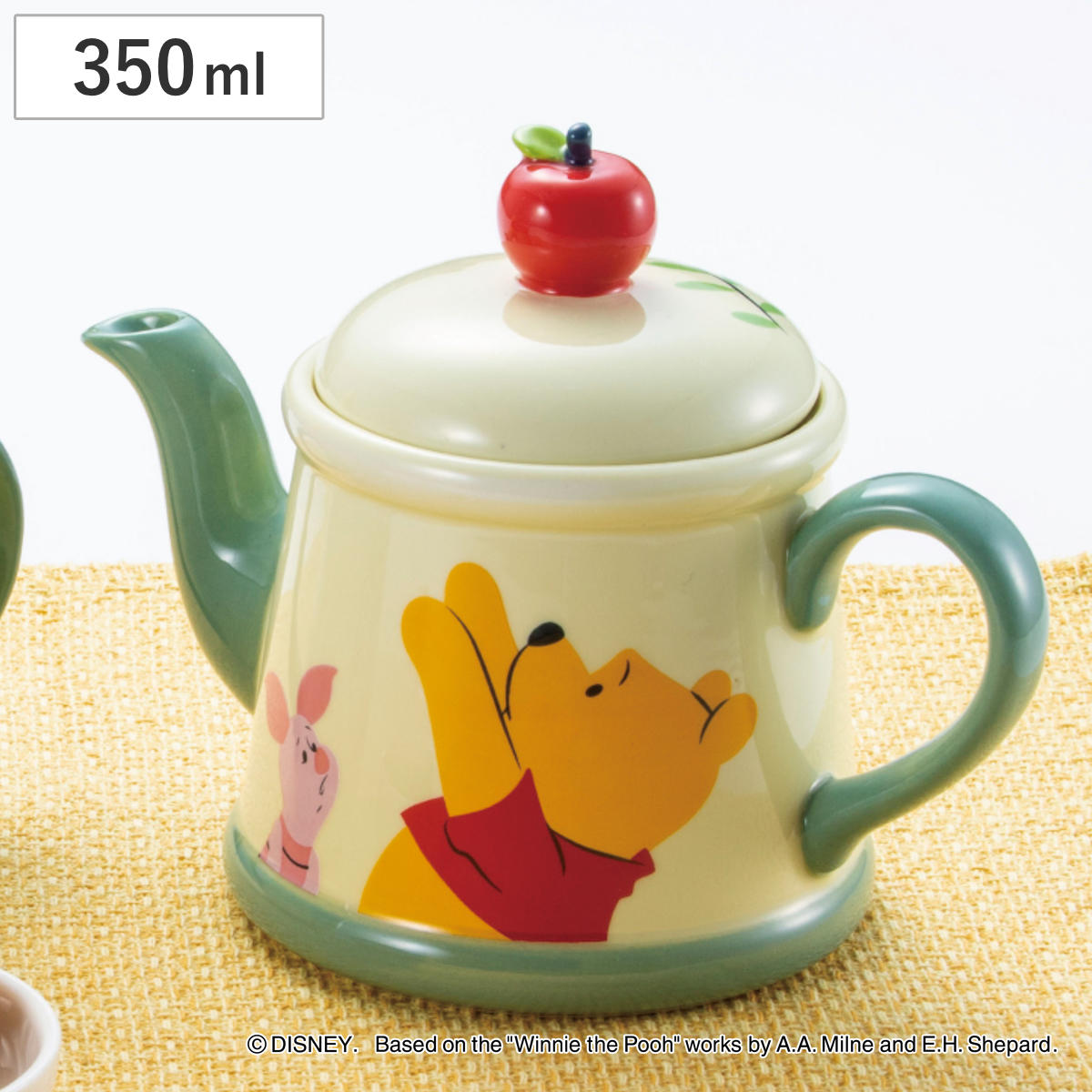 ティーポット くまのプーさん／リンゴ （ 350ml 磁器 ポット 急須 ハーブティー お茶 緑茶 紅茶 ディズニー キャラクター プーさん ピグレット キャラ 食器 かわいい ）
