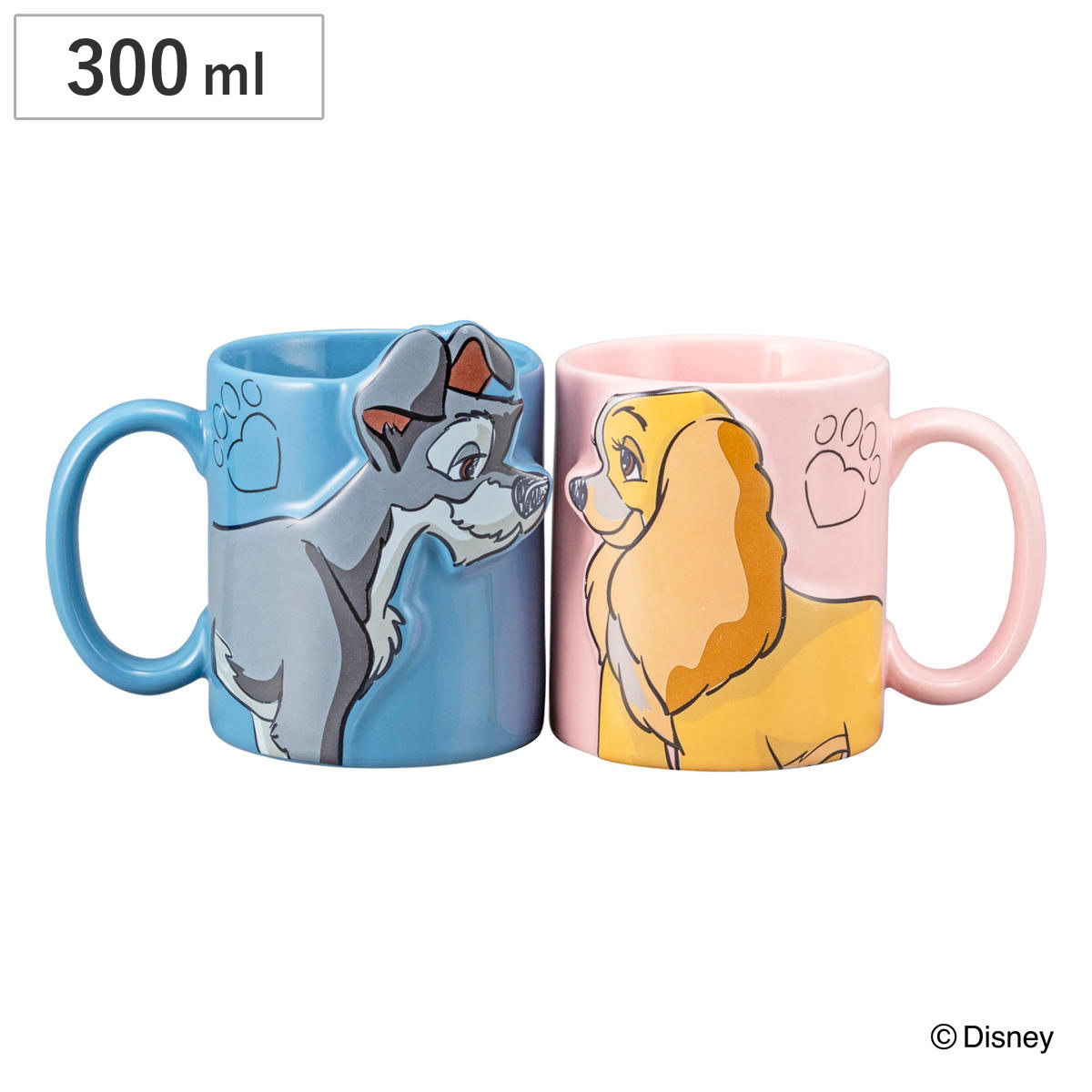 マグカップ キスペアマグ レディ＆トランプ （ 300ml 磁器 マグ マグコップ カップ 食器 ディズニー キャラクター わんわん物語 かわいい おしゃれ プレゼント ギフト ）