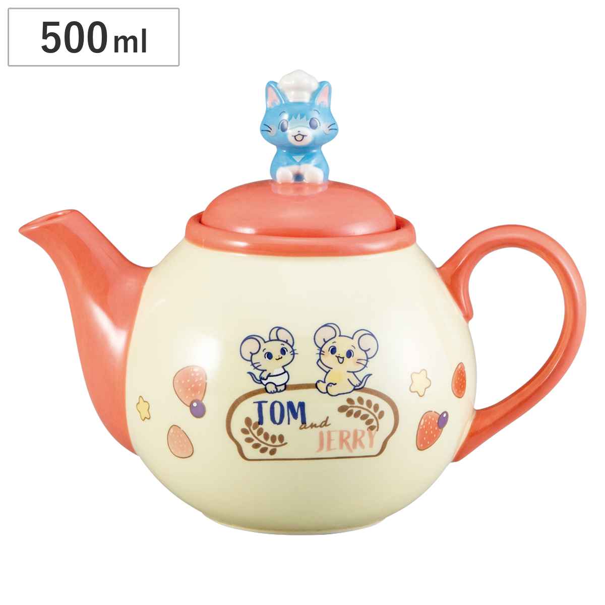 ティーポット フィギュア付きティーポット ベーカリー とむとじぇりーごっこ （ 500ml 磁器 ポット 急須 トムとジェリー キャラクター かわいい おしゃれ プレゼント ）
