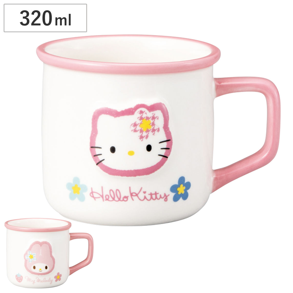 マグカップ ホーロー風マグ カオハナ （ 320ml 磁器 マグ マグコップ カップ 食器 キャラクター ハローキティ キティ サンリオ かわいい ギフト プレゼント ） 【ハローキティ】