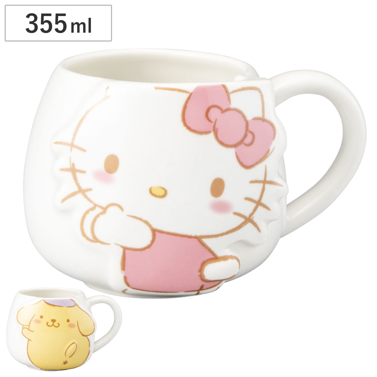 マグカップ しっぽマグ （ 355ml 磁器 マグ マグコップ カップ 食器 キャラクター サンリオ ハローキティ ポムポムプリン かわいい ギフト プレゼント ） 【ハローキティ】