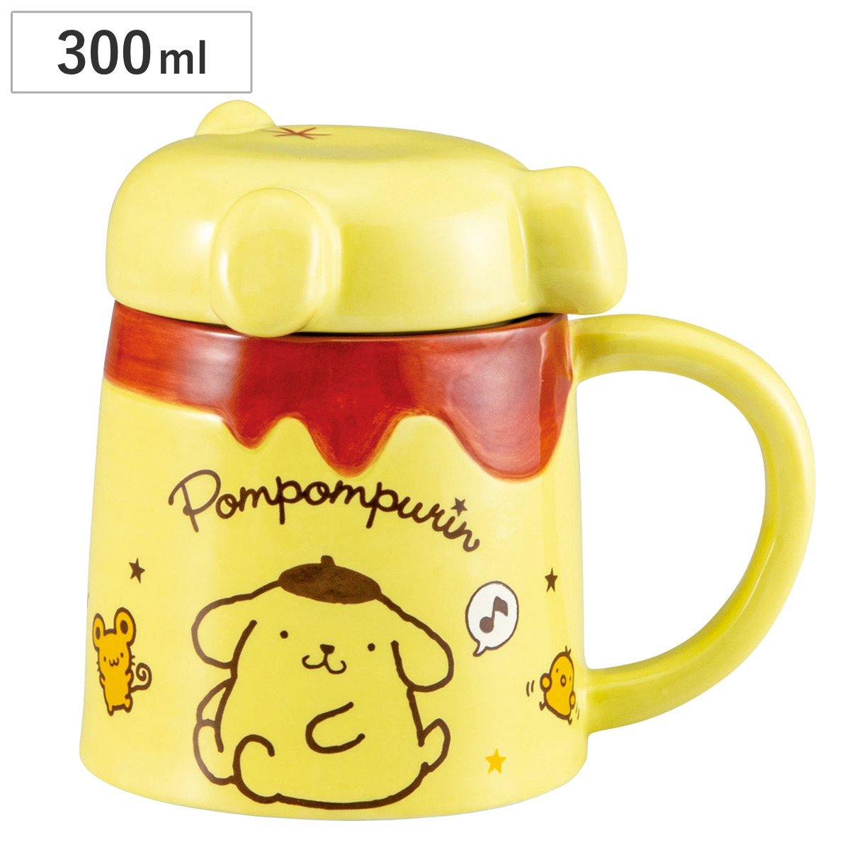マグカップ おしりのフタ付きプリンマグ ポムポムプリン （ 300ml 磁器 蓋付き マグ マグコップ カップ 食器 キャラクター サンリオ かわいい おしゃれ ギフト プレゼント ）