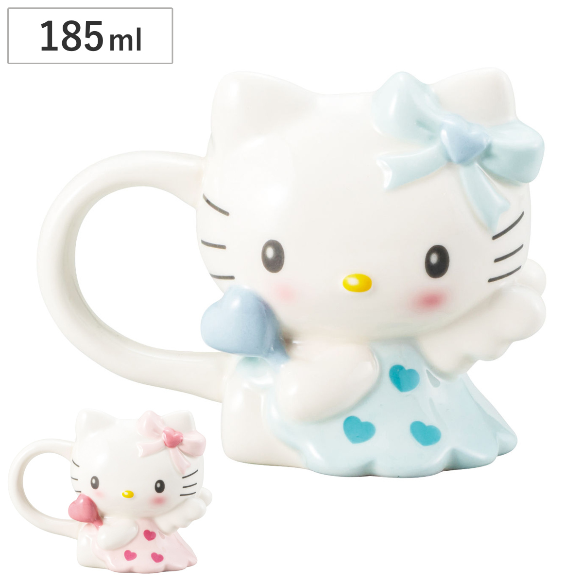 マグカップ ダイカットマグ エンジェルハローキティ （ 185ml 磁器 マグ マグコップ カップ 食器 キティちゃん サンリオ キャラクター かわいい おしゃれ ギフト プレゼント ） 【ブルー】