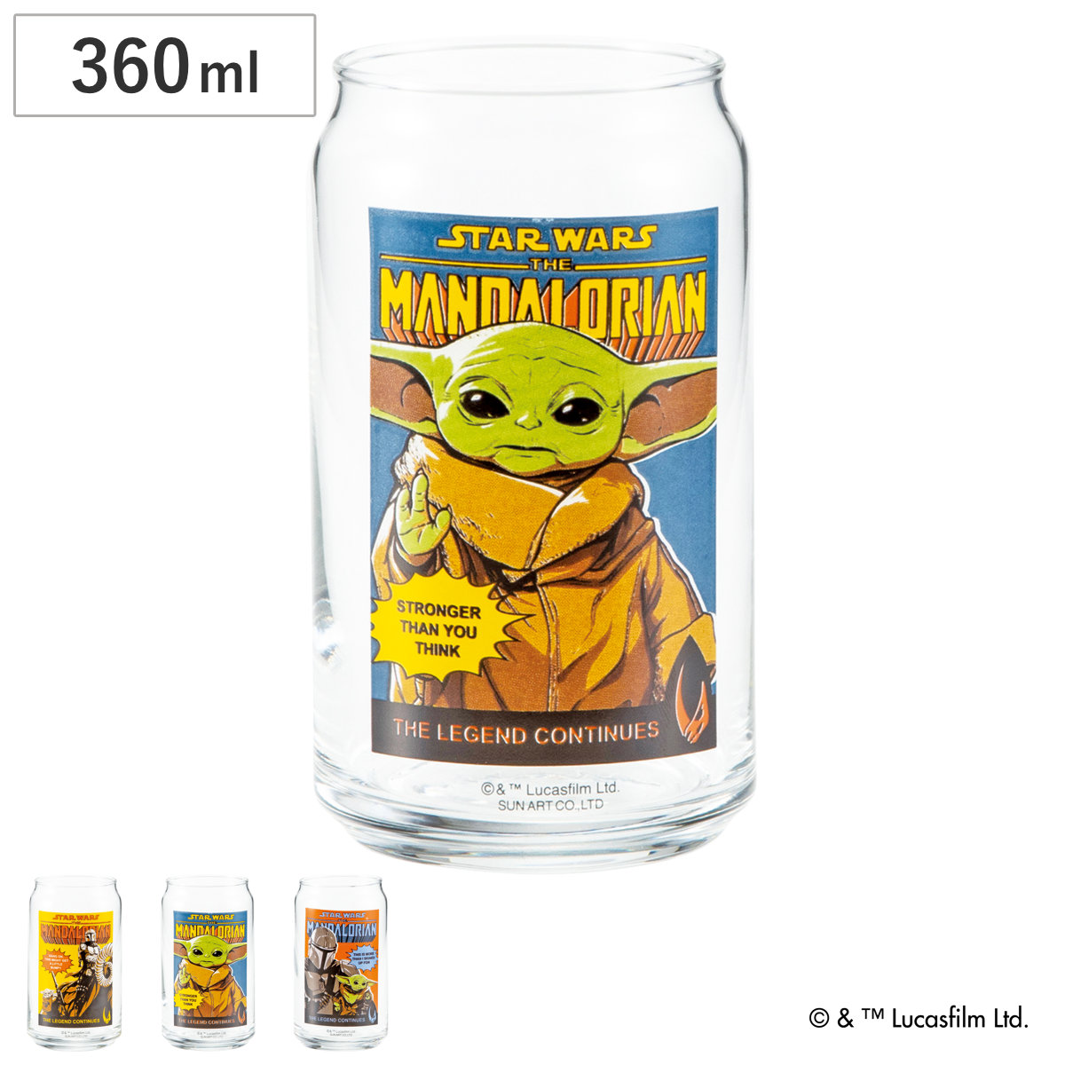 グラス 缶型グラス マンダロリアン＆グローグー （ 360ml ガラス マンダロリアン グローグー スターウォーズ コップ 缶型 タンブラー 日本製 キャラクター STAR WARS Mandalorian かわいい おしゃれ 缶デザイン ） 【イエロー】
