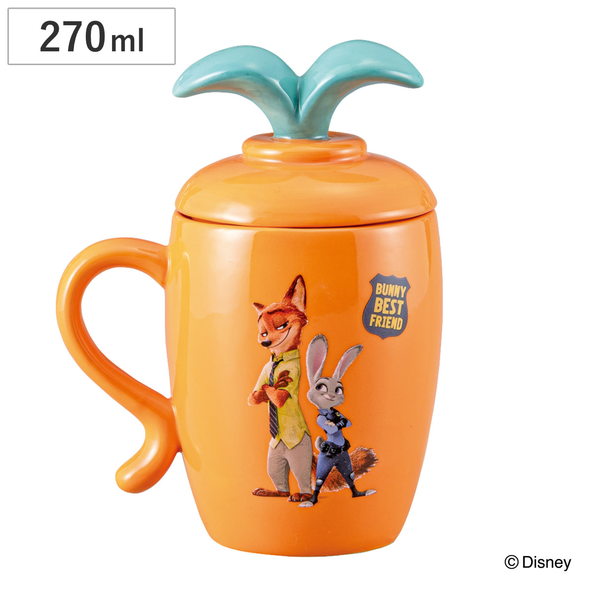 マグカップ 蓋付きにんじんペンマグ zootopia ( 270ml 磁器 ズートピア マグ 蓋付き マグコップ カップ ディズニー キャラクター ジュディ ニック にんじんペンマグ かわいい )