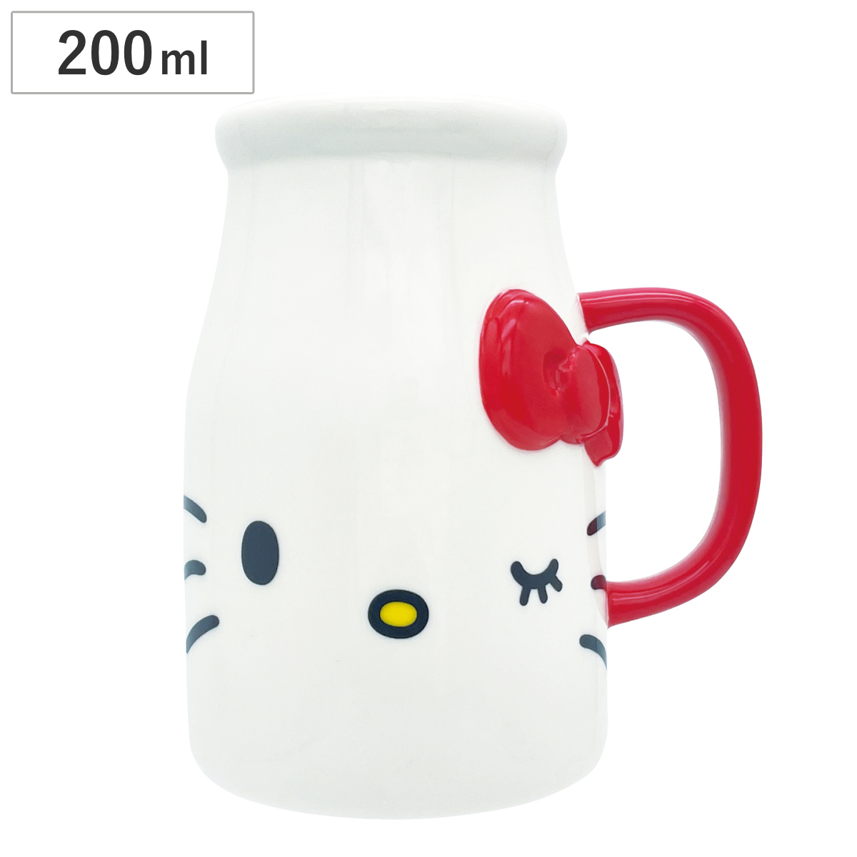 マグカップ ミルクボトルマグ ウインク ハローキティ （ 380ml 磁器 ミルク入れ ミルクポット 食器 小物入れ ペンスタンド キャラクター サンリオ かわいい おしゃれ ギフト プレゼント ）
