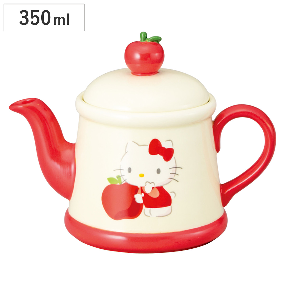 ティーポット ハローキティ リンゴ ( 350ml 磁器 ポット 急須 ハーブティー お茶 緑茶 紅茶 キャラクター キティ りんごモチーフ サンリオ キャラ かわいい )