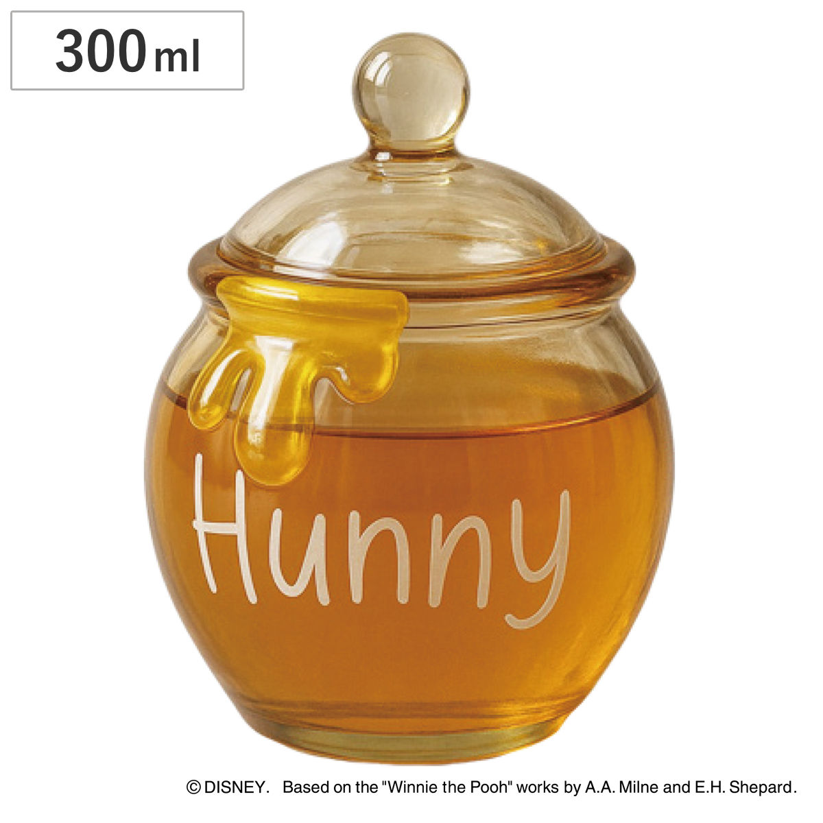 ハニーポットガラス くまのプーさん （ 300ml ガラス ハニーポット ガラスポット 蓋つき 保存容器 はちみつ 砂糖 100周年限定 限定デザイン プーさん キャラ かわいい コレクション ）