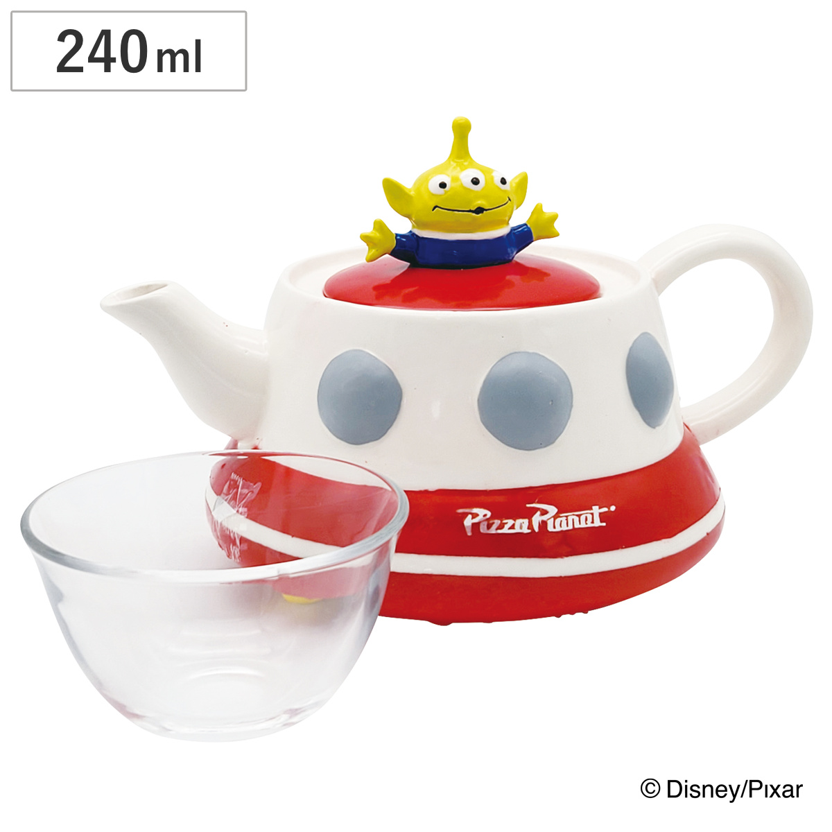 UFOティーポット エイリアン （ ティーセット 240ml 170ml 磁器 ティーポット ポット カップ付き 急須 ハーブティー お茶 緑茶 紅茶 トイ・ストーリー UFO ピザプラネット ディズニーピクサー キャラ おしゃれ コレクション ）