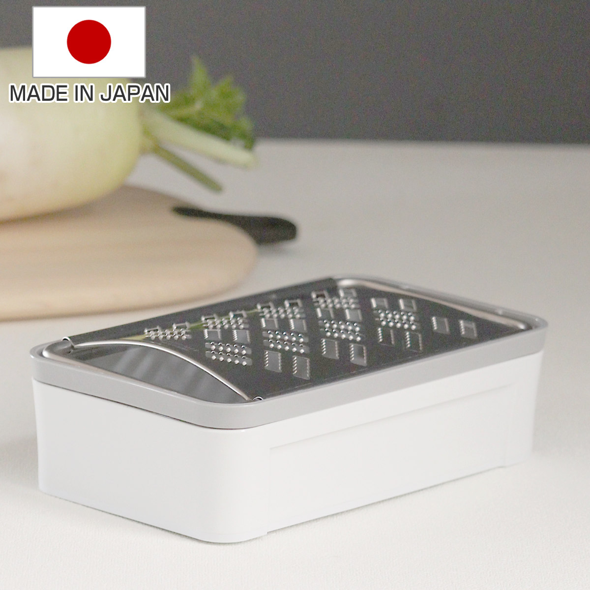 しゃきふわ大根おろし器 水切り付き 日本製 おろし金 サンクラフト （ オロシ金 オロシ器 受け皿付き 下ろし金 下ろし器 大根おろし 大根オロシ 縦おろし ステンレス 国産 キッチンツール 下ごしらえ用品 ）